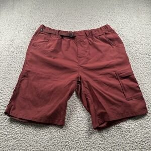 prAna Zion‎ Belted Cargo Shorts Men's 2XL Burgundy Outdoors Hiking Standard Fit